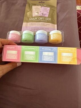 clean it zero Mini Jar Skincare Set - Pink, Green, Blue, Yellow